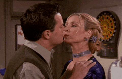 Kiss like Chandler and Phoebe
