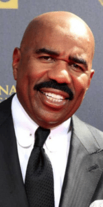 Steve Harvey is a prime example of a bald man who's never seen without his signature mustache.