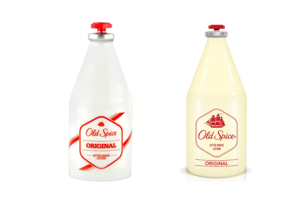 two versions of old spice original aftershave